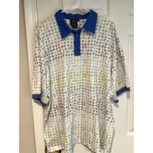 Vintage P Gear Platinum Graphic Polo Shirt Y2K Streetwear $ AOP Mens Size 2XL